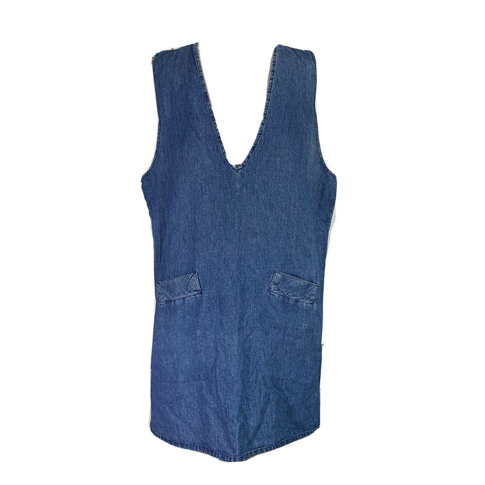 Northwest Blue Denim Jumper Womens Size Large Vintage 80s Sleeveless Coverall